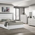 FELICITY 5-PIECE QUEEN BEDROOM SET WHITE HIGH GLOSS