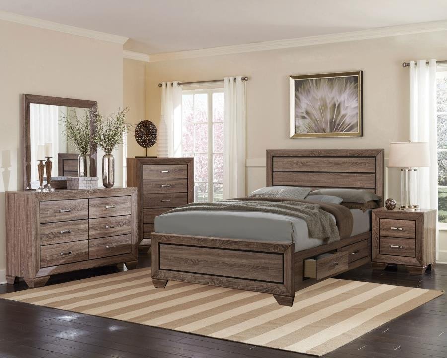 204190Q-S5_01x900.jpg KAUFFMAN 5-PIECE QUEEN BEDROOM SET WASHED TAUPE - Image 1