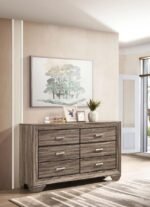 KAUFFMAN 6-DRAWER DRESSER WASHED TAUPE - Image 2