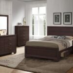 KAUFFMAN 5-PIECE QUEEN BEDROOM SET DARK COCOA
