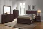 KAUFFMAN 5-PIECE QUEEN BEDROOM SET DARK COCOA