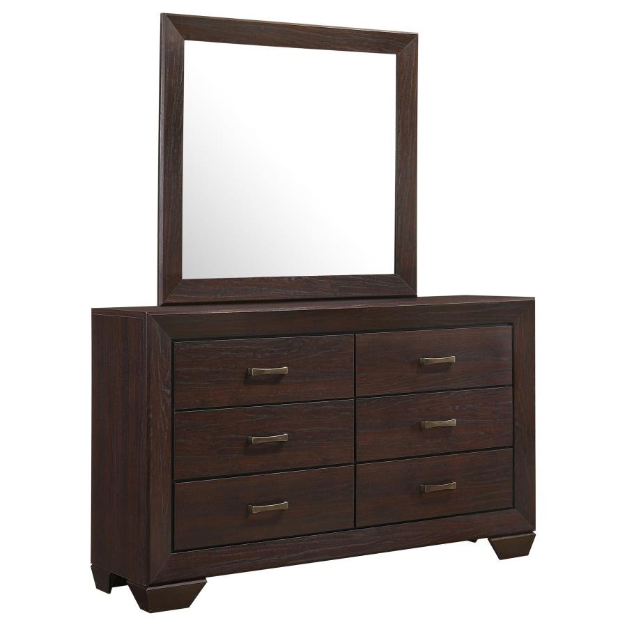 204393M_02x900.jpg KAUFFMAN 6-DRAWER DRESSER WITH MIRROR DARK COCOA - Image 1