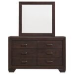 KAUFFMAN 6-DRAWER DRESSER WITH MIRROR DARK COCOA - Image 3