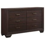 KAUFFMAN 6-DRAWER DRESSER DARK COCOA