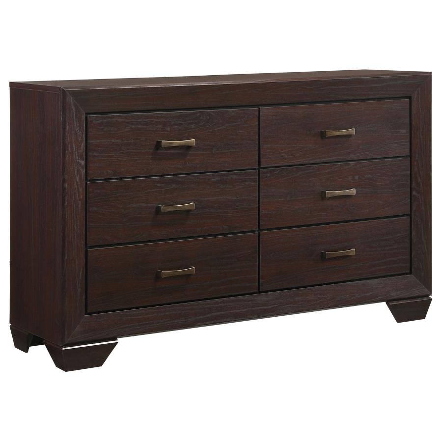 204393_02x900.jpg KAUFFMAN 6-DRAWER DRESSER DARK COCOA - Image 1