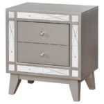 LEIGHTON 2-DRAWER NIGHTSTAND METALLIC MERCURY - Image 4
