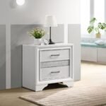 MIRANDA 3-DRAWER NIGHTSTAND BEDSIDE TABLE WHITE - Image 2