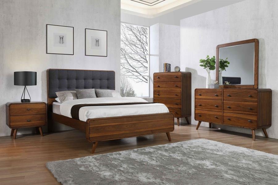 205131Q-S5_01x900.jpg ROBYN 5-PIECE QUEEN BEDROOM SET DARK WALNUT - Image 1