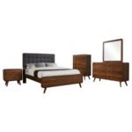 ROBYN 5-PIECE QUEEN BEDROOM SET DARK WALNUT - Image 2