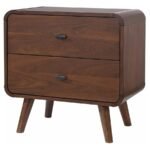 ROBYN 2-DRAWER NIGHTSTAND BEDSIDE TABLE DARK WALNUT - Image 4