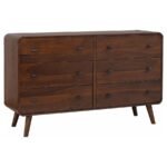 ROBYN 6-DRAWER BEDROOM DRESSER DARK WALNUT