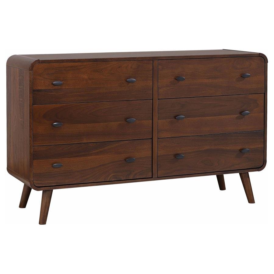 205133_02x900.jpg ROBYN 6-DRAWER BEDROOM DRESSER DARK WALNUT - Image 1