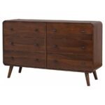 ROBYN 6-DRAWER BEDROOM DRESSER DARK WALNUT - Image 4