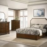GARLAND 5-PIECE QUEEN BEDROOM SET BROWN CHERRY
