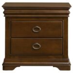 GARLAND 3-DRAWER NIGHTSTAND BEDSIDE TABLE BROWN CHERRY - Image 3