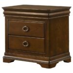 GARLAND 3-DRAWER NIGHTSTAND BEDSIDE TABLE BROWN CHERRY - Image 4