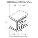 GARLAND 3-DRAWER NIGHTSTAND BEDSIDE TABLE BROWN CHERRY - Image 16