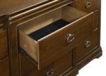 GARLAND 11-DRAWER BEDROOM DRESSER WITH MIRROR BROWN CHERRY - Image 10