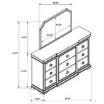 GARLAND 11-DRAWER BEDROOM DRESSER WITH MIRROR BROWN CHERRY - Image 15