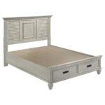 FRANCO 5-PIECE QUEEN BEDROOM SET DISTRESSED WHITE - Image 3