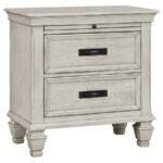 FRANCO 5-PIECE QUEEN BEDROOM SET DISTRESSED WHITE - Image 5
