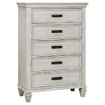 FRANCO 5-PIECE QUEEN BEDROOM SET DISTRESSED WHITE - Image 8
