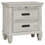 FRANCO 5-PIECE QUEEN BEDROOM SET DISTRESSED WHITE - Image 5