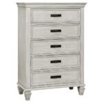 FRANCO 5-PIECE QUEEN BEDROOM SET DISTRESSED WHITE - Image 8