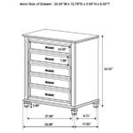 FRANCO 5-PIECE QUEEN BEDROOM SET DISTRESSED WHITE - Image 14