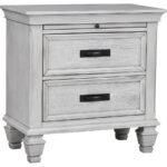 FRANCO 2-DRAWER NIGHTSTAND DISTRESSED WHITE