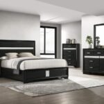 MIRANDA 5-PIECE QUEEN BEDROOM SET BLACK