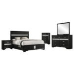 MIRANDA 5-PIECE QUEEN BEDROOM SET BLACK - Image 2