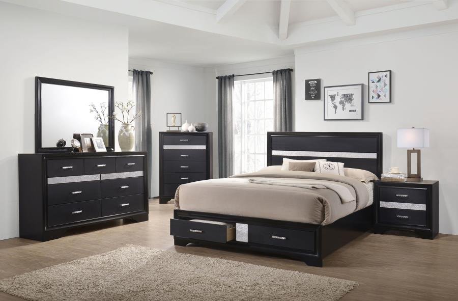 206361Q-S5_01x900.jpg MIRANDA 5-PIECE QUEEN BEDROOM SET BLACK - Image 1
