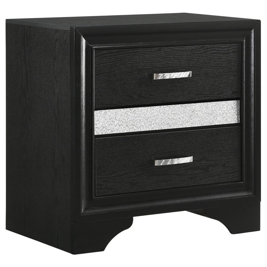 206362_02x900.jpg MIRANDA 3-DRAWER NIGHTSTAND BEDSIDE TABLE BLACK - Image 1