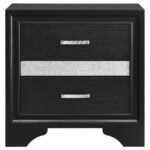 MIRANDA 3-DRAWER NIGHTSTAND BEDSIDE TABLE BLACK - Image 3