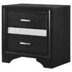 MIRANDA 3-DRAWER NIGHTSTAND BEDSIDE TABLE BLACK - Image 4
