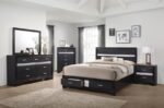 MIRANDA 3-DRAWER NIGHTSTAND BEDSIDE TABLE BLACK - Image 13