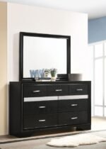 MIRANDA 7-DRAWER DRESSER WITH MIRROR BLACK - Image 2