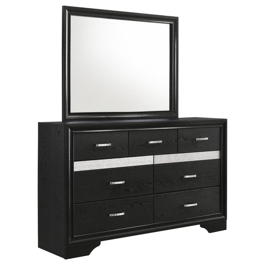 206363M_02x900.jpg MIRANDA 7-DRAWER DRESSER WITH MIRROR BLACK - Image 1