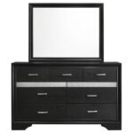 MIRANDA 7-DRAWER DRESSER WITH MIRROR BLACK - Image 3