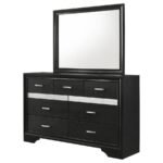 MIRANDA 7-DRAWER DRESSER WITH MIRROR BLACK - Image 4