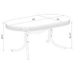 RETRO OVAL 60-INCH WOOD TOP DINING TABLE WHITE AND CHROME - Image 5