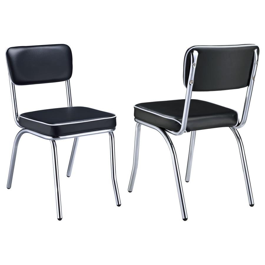 2066_001x900.jpg RETRO UPHOLSTERED DINING SIDE CHAIR BLACK (SET OF 2) - Image 1