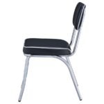 RETRO UPHOLSTERED DINING SIDE CHAIR BLACK (SET OF 2) - Image 6