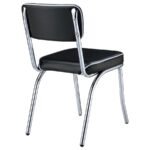 RETRO UPHOLSTERED DINING SIDE CHAIR BLACK (SET OF 2) - Image 9