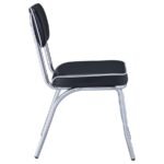 RETRO UPHOLSTERED DINING SIDE CHAIR BLACK (SET OF 2) - Image 10