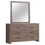 BRANTFORD 6-DRAWER DRESSER WITH MIRROR BARREL OAK