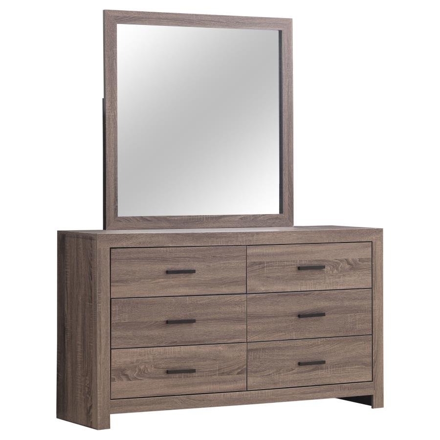 207043M_02x900.jpg BRANTFORD 6-DRAWER DRESSER WITH MIRROR BARREL OAK - Image 1