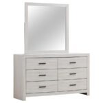 BRANTFORD 6-DRAWER DRESSER WITH MIRROR COASTAL WHITE
