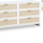 Sage Solid Wood And Natural Cane Wood Dresser